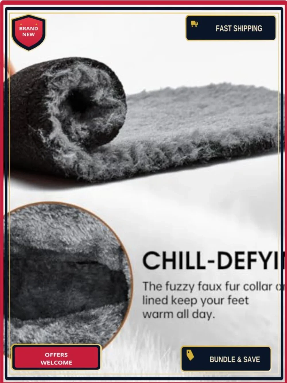 Women's Mid-Calf Snow Boots with Faux Fur Lining, Water Resistant Lace-Up